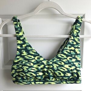 Aerie Offline Green and Yellow Leopard Print Sports Bra #54